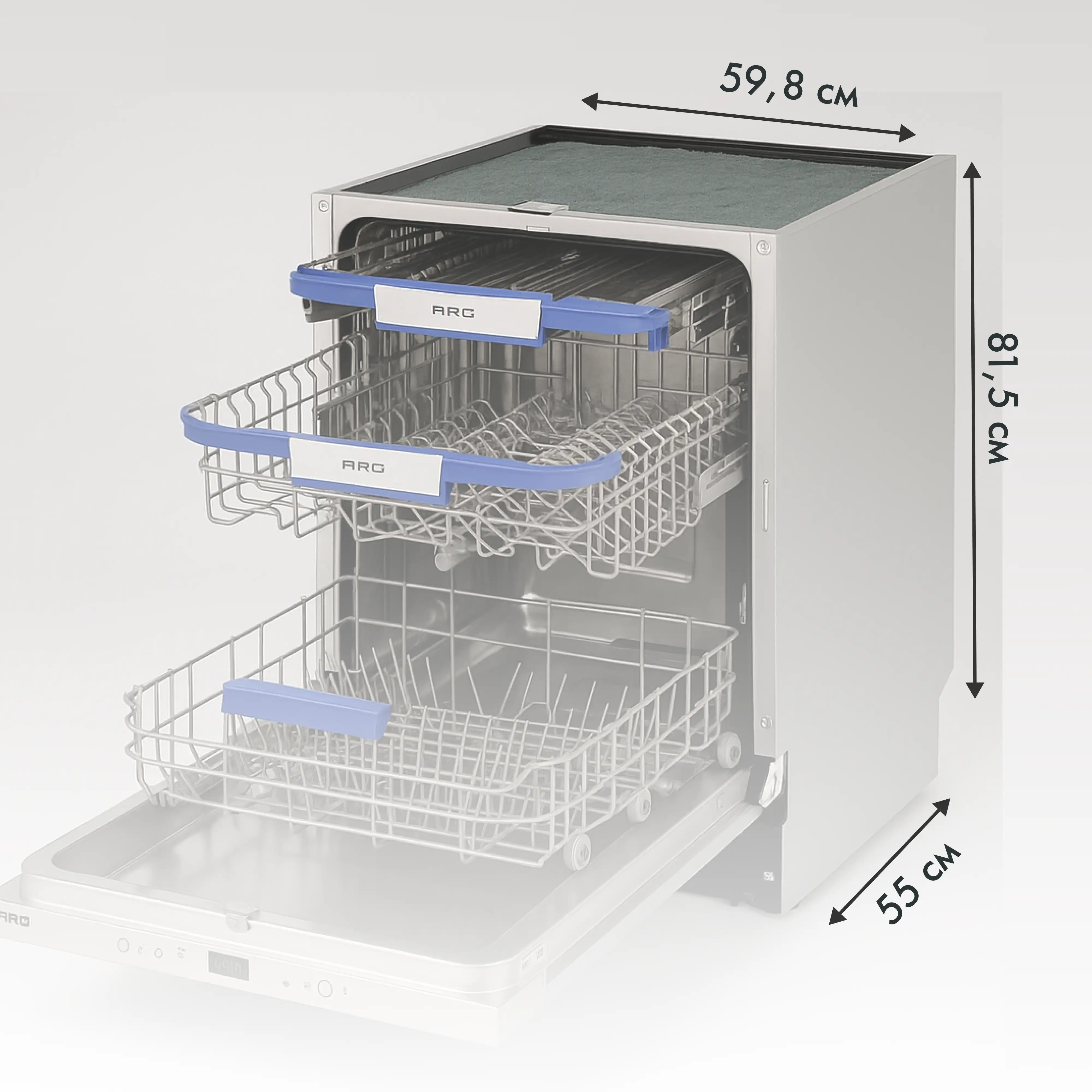 ARG кіріктірілген ыдыс жуғыш машина WQP12-7703I - фото 9