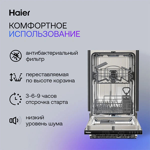 Встраиваемая посудомоечная машина Haier HDWE9-394RU - фото 6