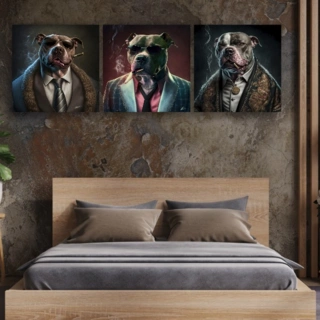 Модульная картина SLP Собаки NFT / 3 модуля / 60х180 см (s-mod3-60-180-05)