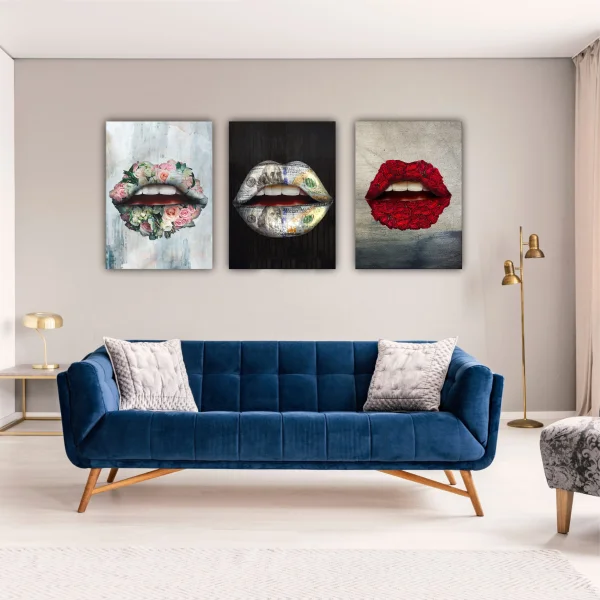 Модульная картина SLP Lips / 3 модуля / 90х200 см (s-mod3-90-200-01)