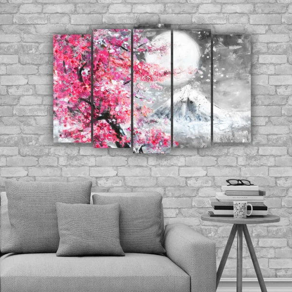 Модульная картина SLP Сакура / 5 модулей / 100х150 см (s-mod5-100-150-05)