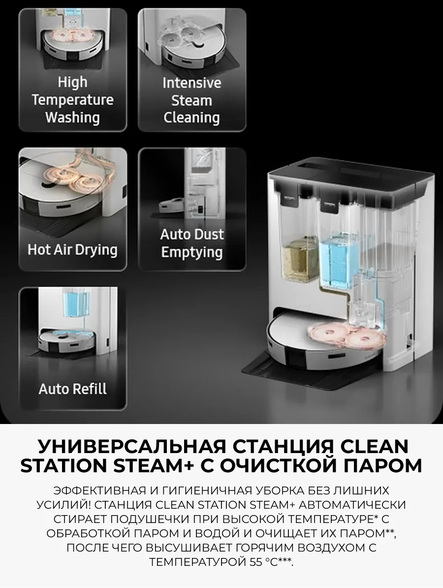 Робот-пылесос Samsung Jet Bot Combo AI Steam+ VR7MD97714G/EV - фото 12