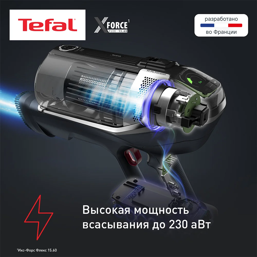 Tefal Тік жуатын шаңсорғышы X-Force Flex 15.60 TY99G1WO - фото 5