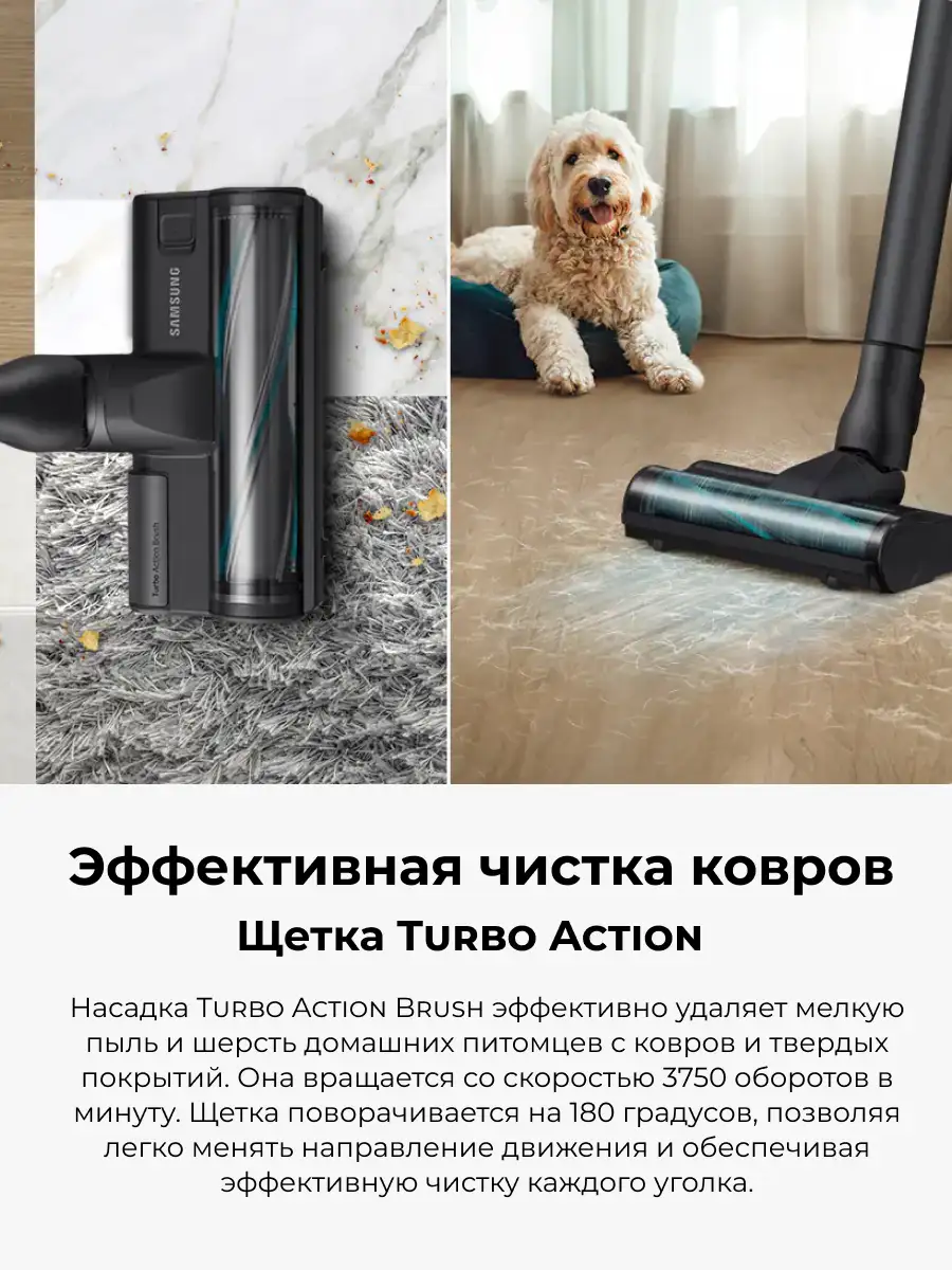 Samsung тік тұрбасыз шаңсорғышы Jet™ 75 VS20B75ADR5/EV - фото 11