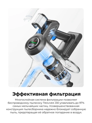 Беспроводной вертикальный пылесос Dreame Cordless Vacuum Cleaner Trouver J30 J30 - фото 5