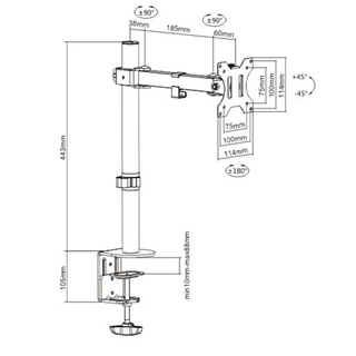 Настольный кронштейн Brateck LDT12-C011 (13"-32")