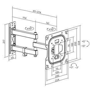 Кронштейн Brateck LPA68-223N для ТВ и мониторов (23"-43") - фото 3