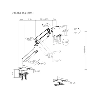 Настольный кронштейн с газлифтом XG MGA-1749 для 1 монитора (17"-49") MGA-1749
