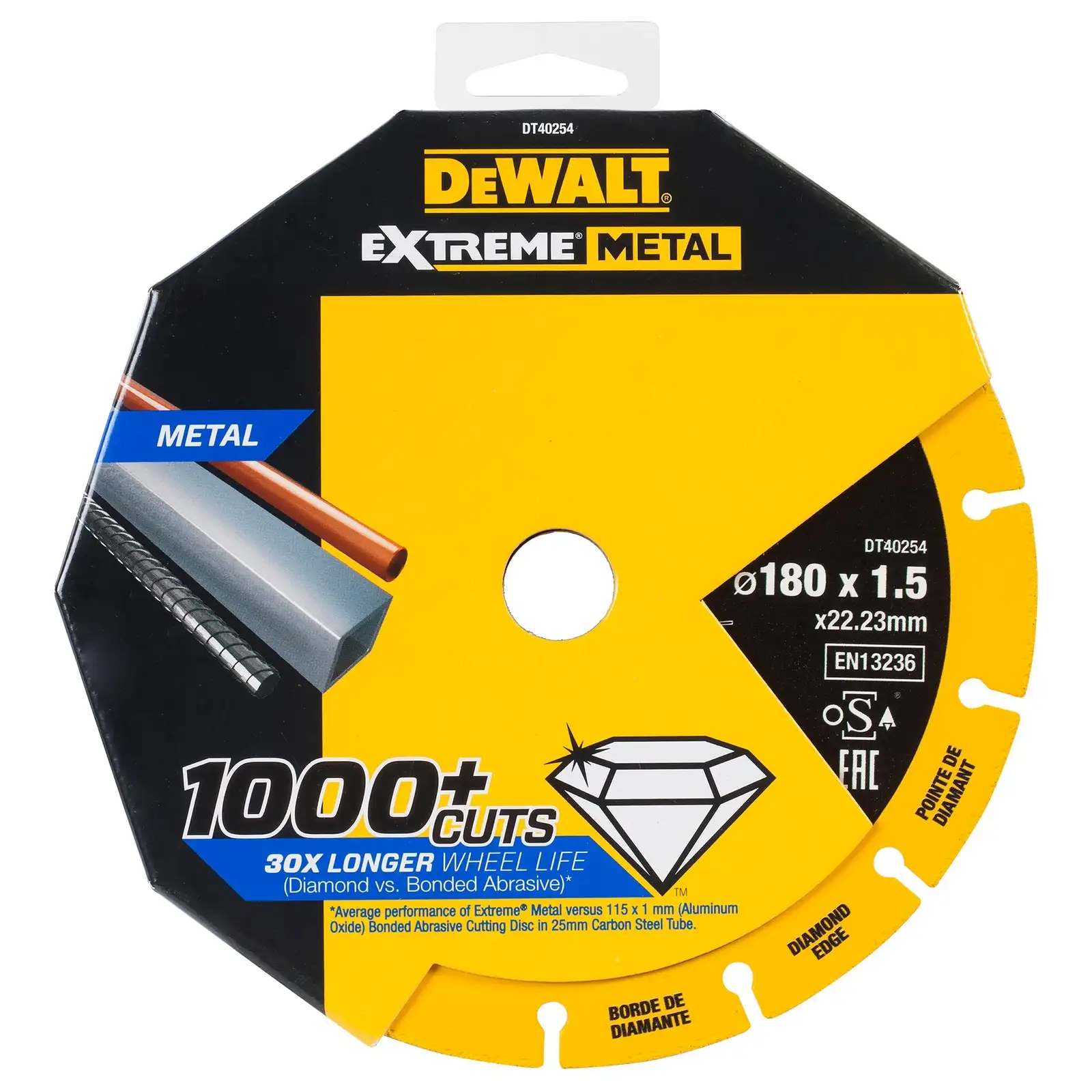 Диск отрезной алмазный по металлу DeWALT "EXTREME" METAL 180х1.5х22.23мм DT40254-QZ  - фото 2