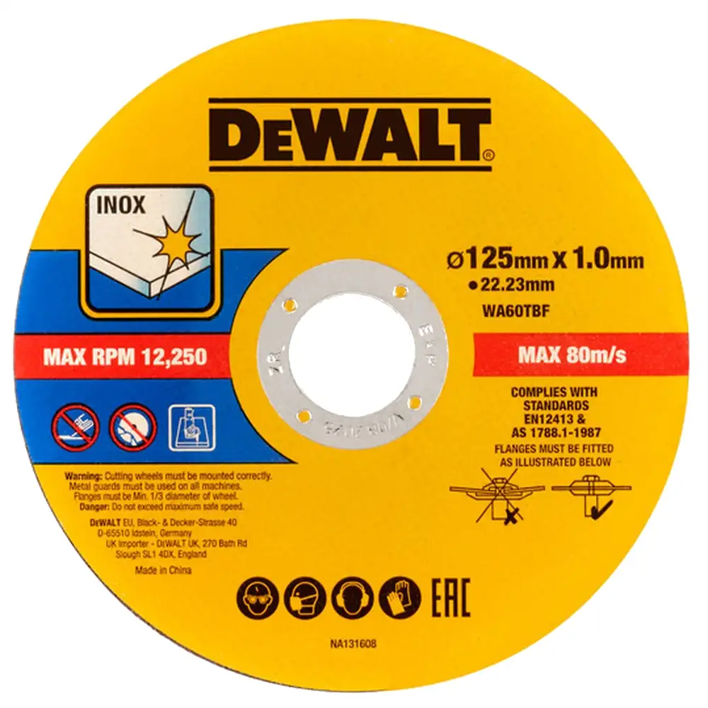 Набор дисков в пластиковом ведерке DeWALT 125х1х22.23мм 50шт. DT20598-QZ  - фото 2