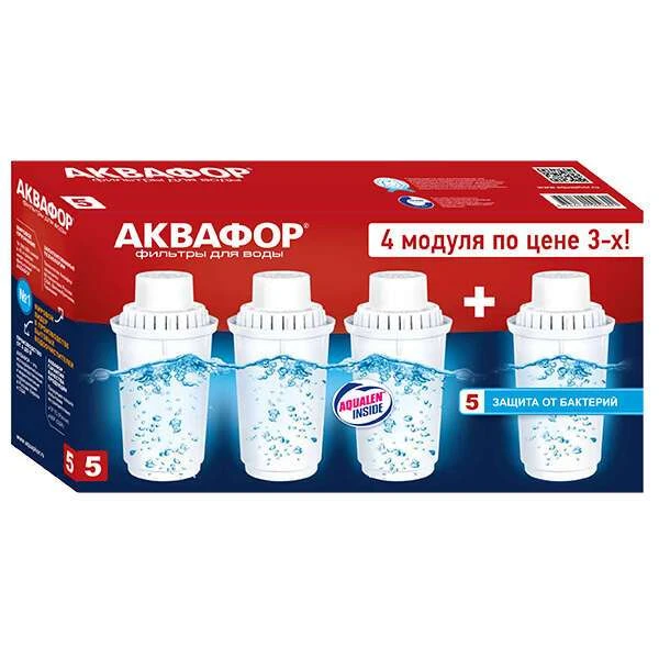 Аквафоры ауыстырылатын фильтір модулі В100-5 (3+1 шт.)