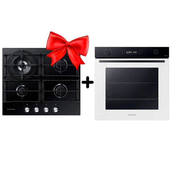 Встраиваемый комплект Samsung "Духовой шкаф Samsung NV7B4120ZAW/WT + газовая варочная поверхность Samsung NA64H3030AK/WT"