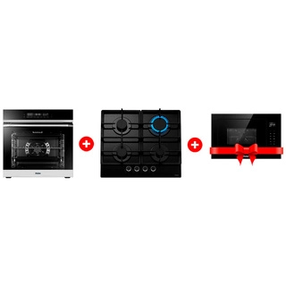 Комплект Встраиваемый духовой шкаф Haier HOQ-F5AABX + Встраиваемая микроволновая печь Haier HMX-BTG259B + Газовая варочная поверхность Haier HHX-G64CNB 