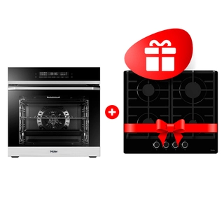 Жиынтық Haier кіріктірілетін тұмша шкафы HOQ-F5AABX + Haier газ пісіру беті HHX-G64CNB 