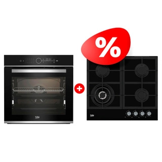 Жиынтық Встраиваемый духовой шкаф Beko BBIM13400XCS + Beko газ пісіру беті HILW 64235 S 