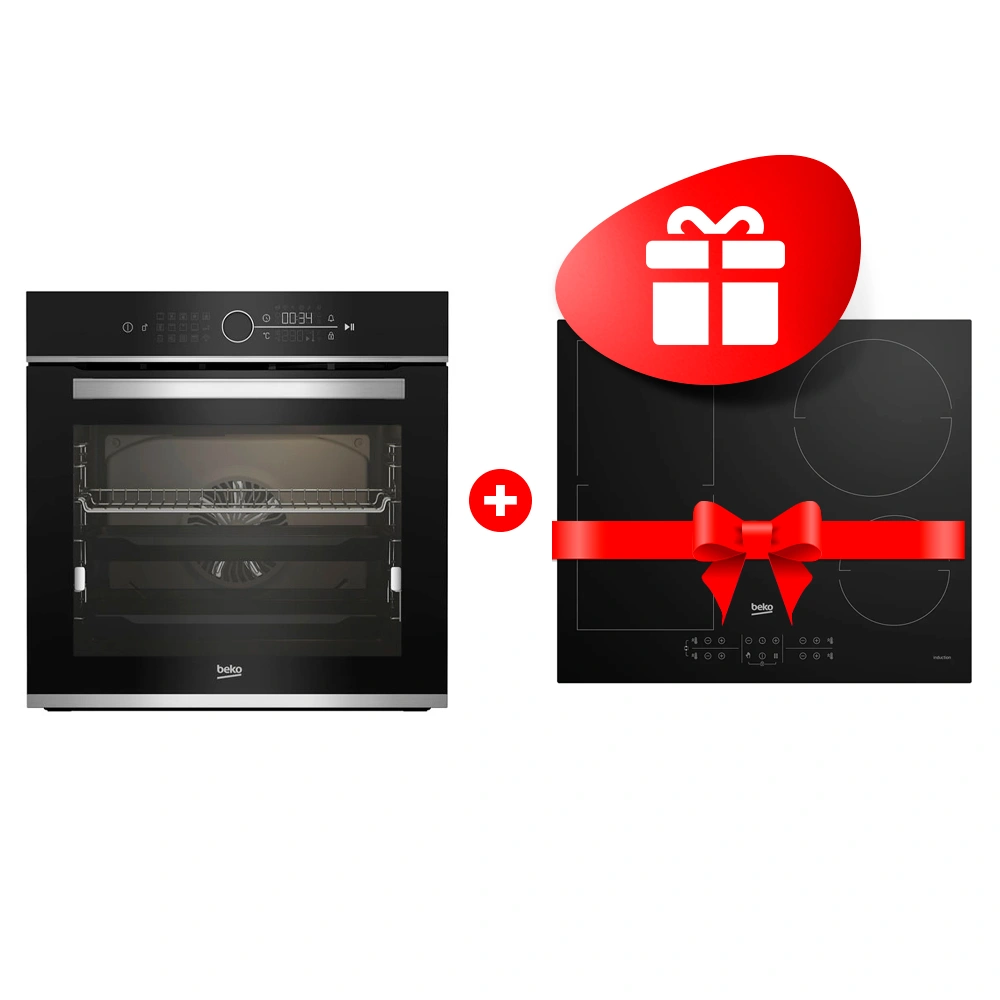 Жиынтық Встраиваемый духовой шкаф Beko BBIM13400XCS + Индукционная варочная поверхность Beko HII 64200 FMT 