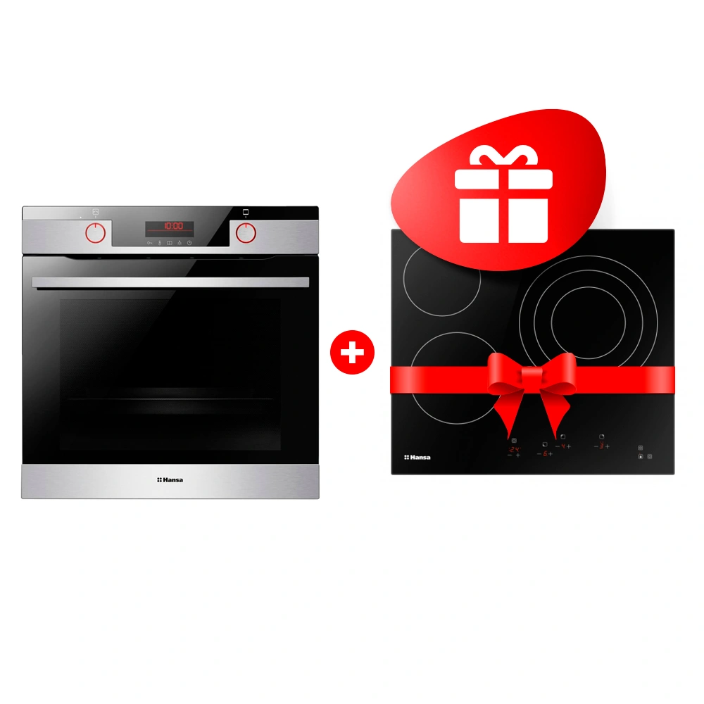 Комплект Встраиваемый духовой шкаф Hansa BOEIS696677 + Стеклокерамическая варочная поверхность Hansa BHC66216 