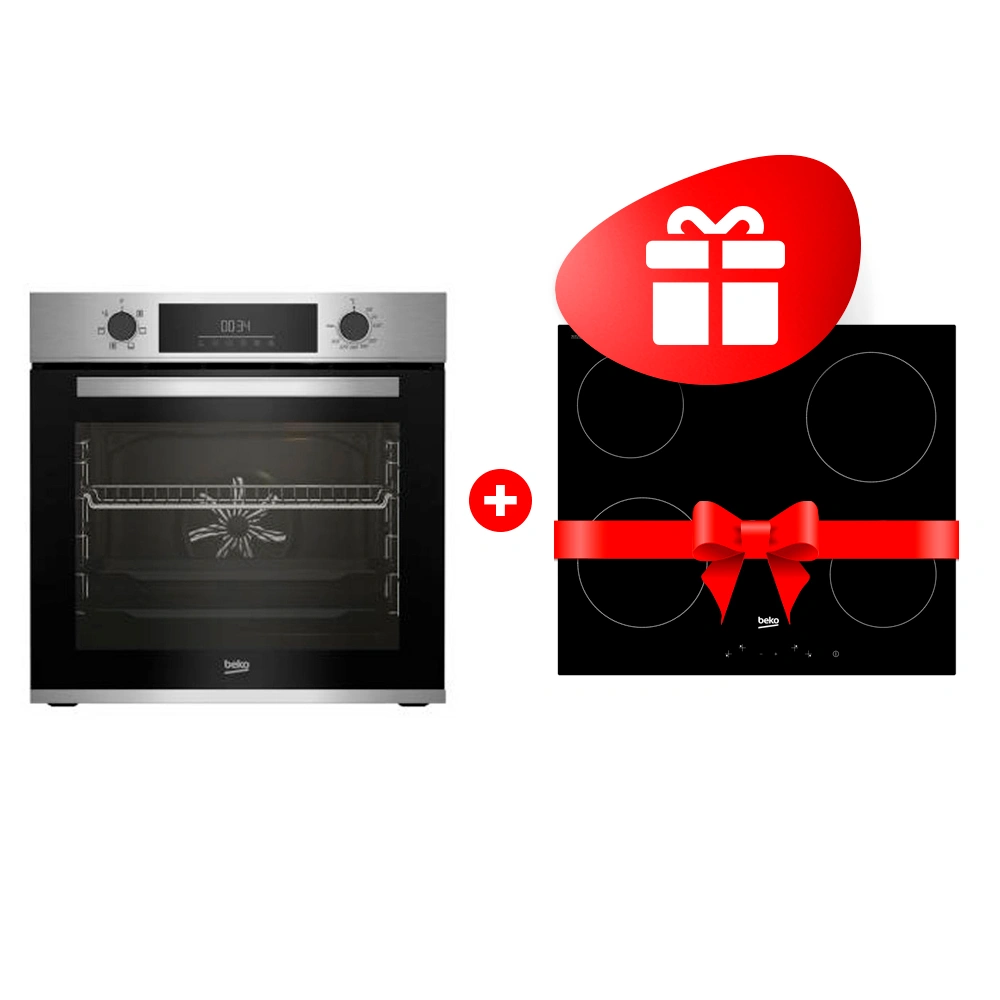 Жиынтық Встраиваемый духовой шкаф Beko BBIE12300XD + Beko электр пісіру беті HIC 64400 E 