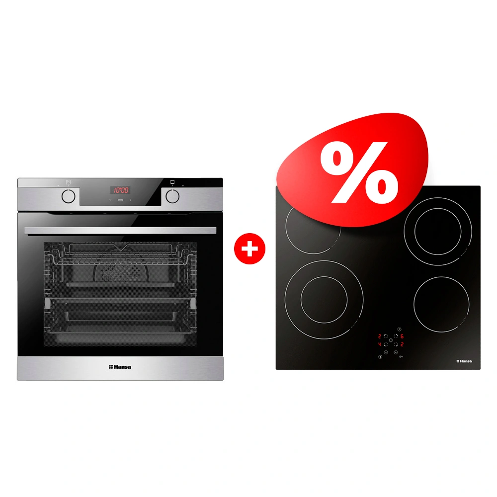 Жиынтық Hansa кіріктірілген тұмшапеш BOEIS694097 + Hansa электр пісіру беті BHC66506 