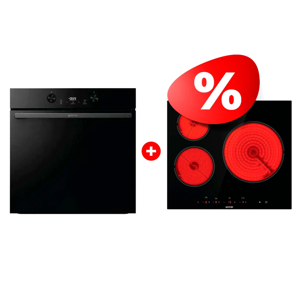 Комплект Встраиваемый духовой шкаф Gorenje BOS6737E05DBG + Электрическая варочная поверхность Gorenje ECT63ASC 