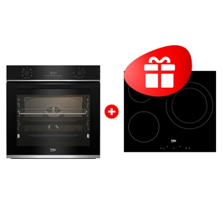 Комплект Встраиваемый духовой шкаф Beko BBIR13300XC + Электрическая варочная поверхность Beko HIC 63401 T 