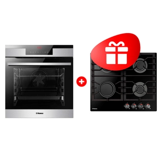 Жиынтық HANSA кіріктірілетін электр пеші BOEI697622 + Hansa газ пісіру беті BHKS610301 