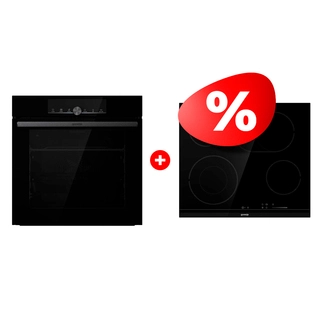 Жиынтық Gorenje кіріктірілетін электр пеші BOS6747A01BG + Gorenje электрлік пісіру беті ECS643BCSC 