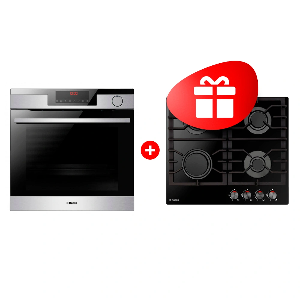 Жиынтық Встраиваемый духовой шкаф Hansa BOEI698699 + Hansa газ пісіру беті BHKS610301 