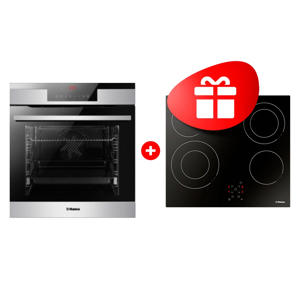 Жиынтық HANSA кіріктірілетін электр пеші BOEI697622 + Hansa электр пісіру беті BHC66506 
