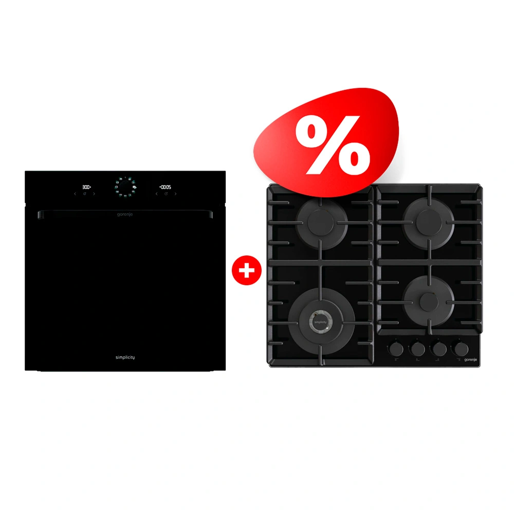 Комплект Встраиваемый духовой шкаф Gorenje BOS6737SYB + Газовая варочная поверхность Gorenje GTW642SYB 