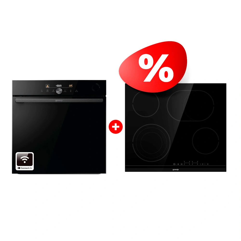 Комплект Встраиваемый духовой шкаф Gorenje BPSA6747DGWI + Электрическая варочная поверхность Gorenje ECT646BCSC 
