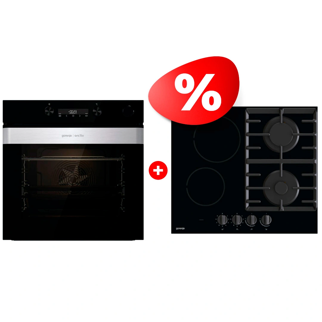 Комплект Встраиваемый духовой шкаф Gorenje + Комбинированная варочная поверхность Gorenje BSA6737ORAB + GCE691BSC