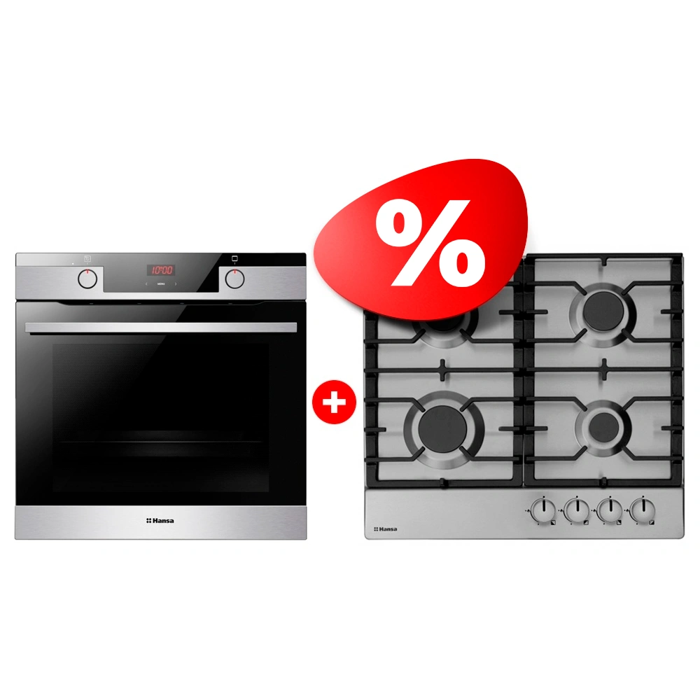 Жиынтық Встраиваемый духовой шкаф Hansa BOEI684633 + Hansa газ пісіру беті BHGI630301 