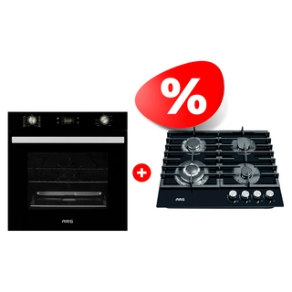Комплект Встраиваемый духовой шкаф ARG + Встраиваемая варочная панель Газ ARG MFA 627 Black + JK4-C6003