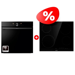 Жиынтық Встраиваемый духовой шкаф Gorenje BPSA6747DGWI + Стеклокерамическая варочная панель Gorenje ECT641BCSC 