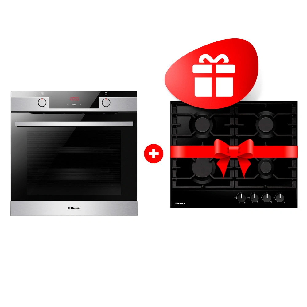 Комплект Встраиваемый духовой шкаф Hansa BOEIS694655 + Газовая варочная поверхность Hansa BHGS630301 