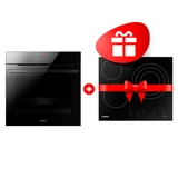 Жиынтық Встраиваемый духовой шкаф Hansa BOEB697688 + Hansa шыны керамикалық электр беті BHC66216 