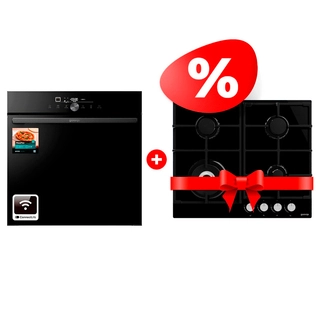 Жиынтық Gorenje кіріктірілетін электр пеші GO66E PIZZA350C + Газовая варочная панель Gorenje GTW641AKB 
