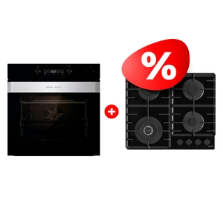 Жиынтық Gorenje кіріктірілетін электр пеші BSA6737ORAB + Gorenje газды пісіру беті GTW642SYB 