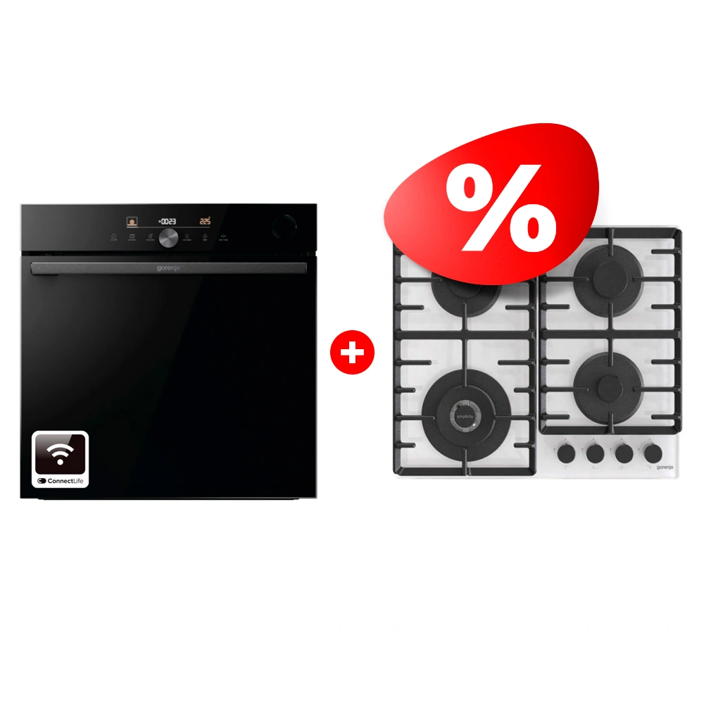 Комплект Встраиваемый духовой шкаф Gorenje BPSA6747DGWI + Газовая варочная поверхность Gorenje GTW642SYW 