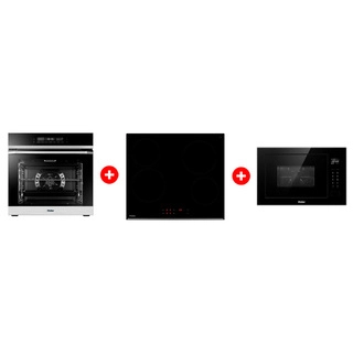 Жиынтық Haier кіріктірілетін тұмша шкафы HOQ-F5AABX + Haier шыны керамикалық плитасы HHY-C64RVB + Haier  кіріктірілетін микротолқынды пеші HMX-BTG259B 