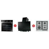 Комплект Встраиваемый духовой шкаф Haier HOD-PM08VGBX + Вытяжка Haier HVX-W672GB + Газовая варочная поверхность Haier HHX-M64CWFX 