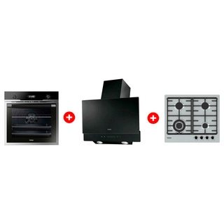 Комплект Встраиваемый духовой шкаф Haier HOD-PM08VGBX + Вытяжка Haier HVX-W672GB + Газовая варочная поверхность Haier HHX-M64CWFX 