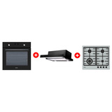 Жиынтық Haier кіріктірілген тұмшапеш HOX-P06HGB + Haier ауа сорғышы HVX-T671B + Haier газ пісіру беті HHX-M64CWFX 