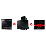 Комплект Встраиваемый духовой шкаф Haier HOD-PM08VGBX + Вытяжка Haier HVX-W672GB + Газовая варочная поверхность Haier HHX-G64CNB 