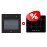 Жиынтық Haier кіріктірілген тұмшапеш HOX-P06HGB + Haier газ пісіру беті HHX-G64CNB 