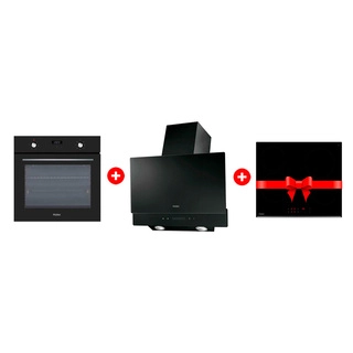 Жиынтық Haier кіріктірілген тұмшапеш HOX-P06HGB + Haier ауа сорғышы HVX-W672GB + Haier шыны керамикалық плитасы HHY-C64RVB 