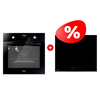 Комплект Встраиваемый духовой шкаф Haier HOX-P11CGB + Стеклокерамическая варочная поверхность Haier HHY-C64RVB 