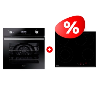 Комплект Встраиваемый духовой шкаф Haier HOD-P08WGB + Стеклокерамическая варочная поверхность Haier HHY-C64ROVB 