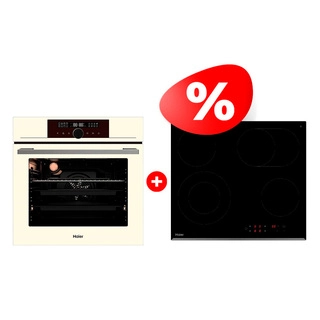 Жиынтық Встраиваемый духовой шкаф Haier HOX-FP5ACG + Haier шыны керамикалық плитасы HHY-C64ROVB 